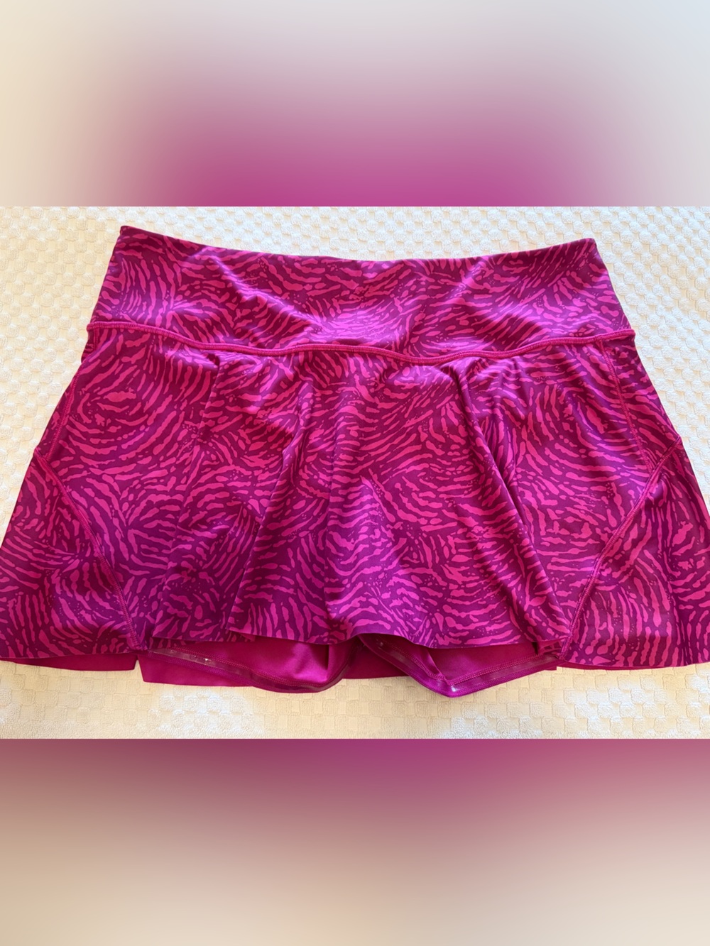 Athleta Magenta Zebra-Print Active Skort